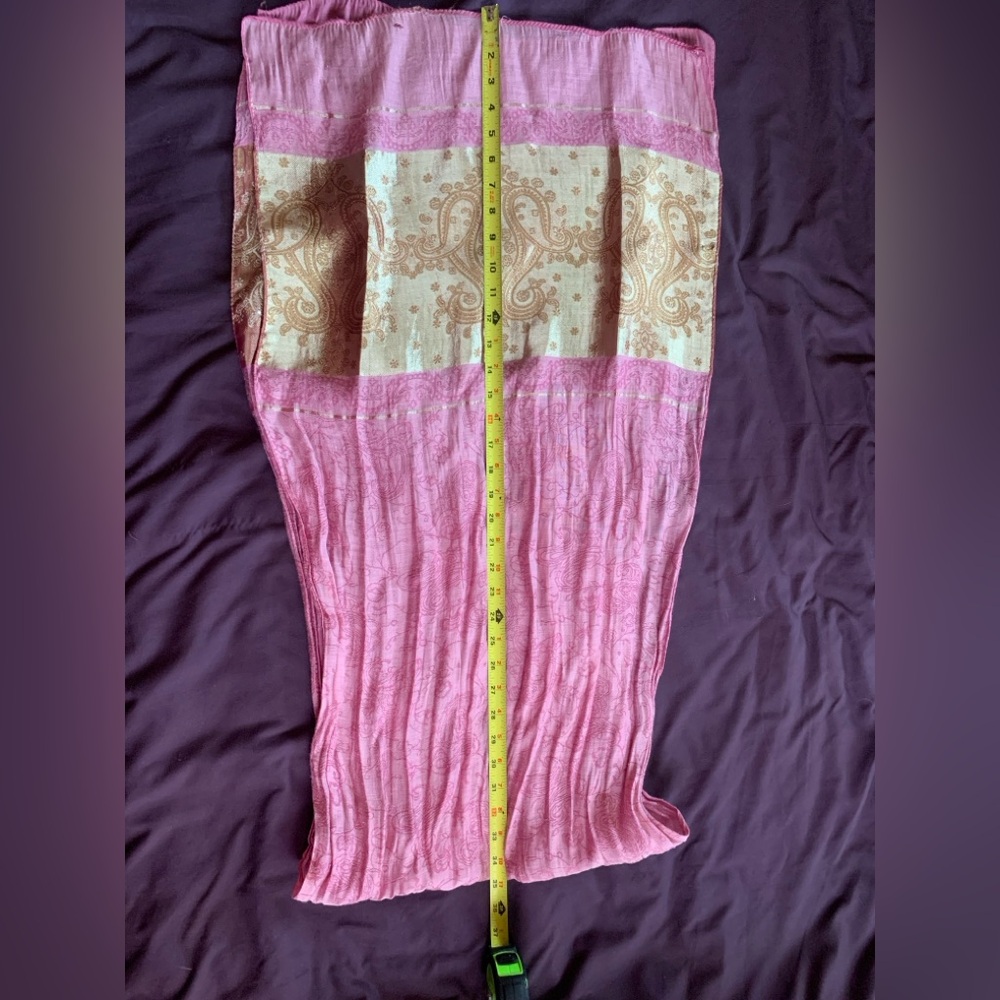 Pink and gold scarf